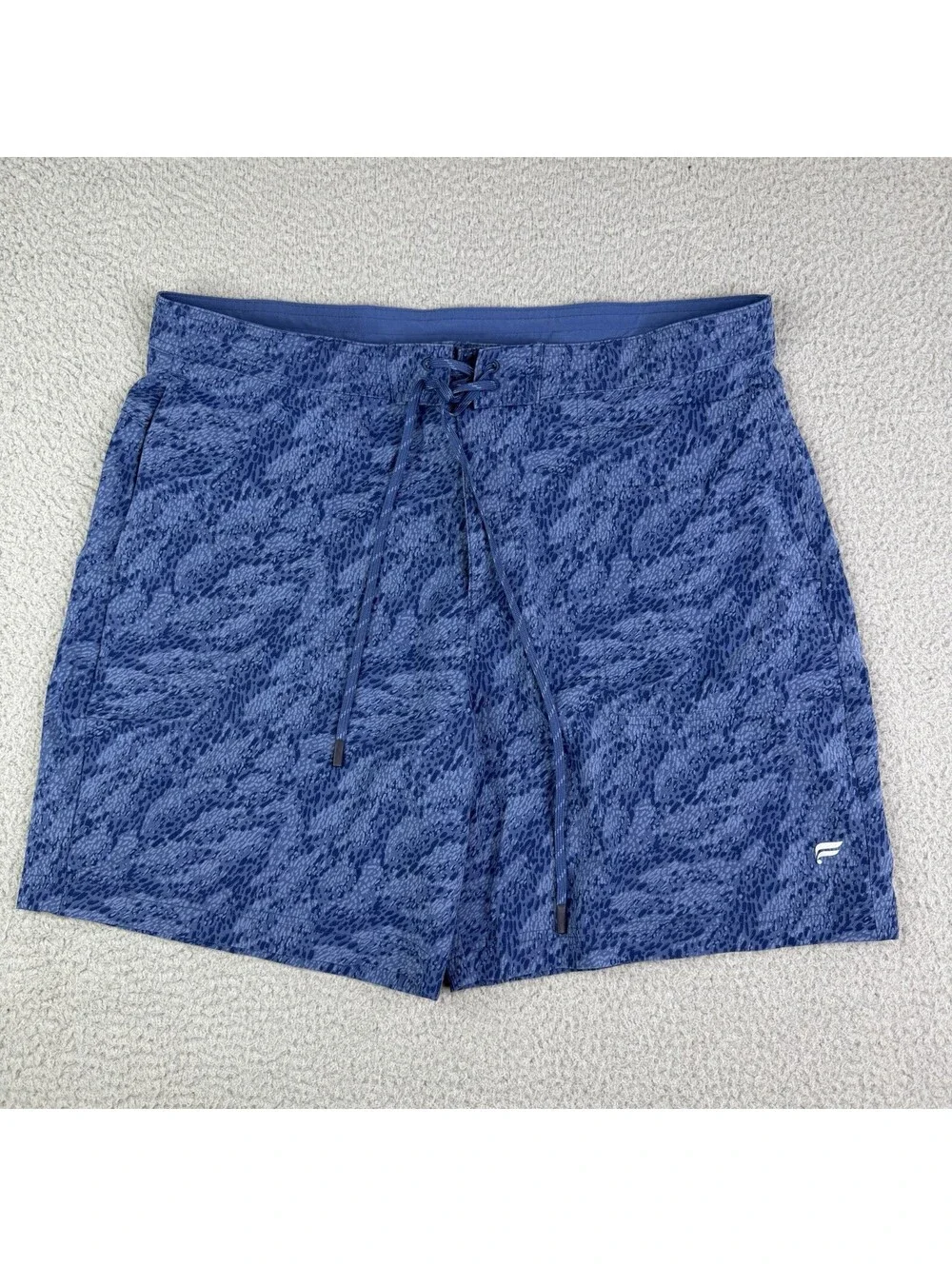 Fabletics Shorts Mens 35 Blue Indigo Swim Trunks Pockets Athletic Beach Light